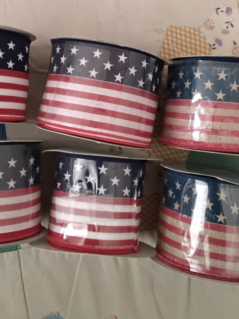 Patriotic American Flag Ribbon - Red, White & Blue